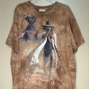 Vintage The Mountain Cowboy Horse Graphic T-Shirt XL USA Made Western Tee
